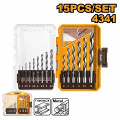 Набір свердел по металу HSS 4341 15 од. 1-12 мм INGCO INDUSTRIAL AKDL51506