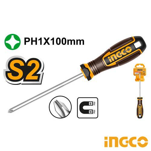 Викрутка хрестова S2 PH 1х100 мм INGCO INDUSTRIAL HSDPH1100